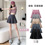 Fongt Skirts Summer Thin Women Wear Anti-Light Retling Abdominal Hip College Hips Yoga Skirt High Waist Half Skirt