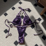 2024 New Sexy Bright Pearl T-Dip Bikini Swimsuit
