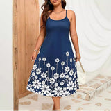 Fongt Summer Fashion Sexy Women's Hot To Sell Large Sizeless Sleeveless Print Loose Dress Dress Dress Girl