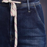 2025 New Women's Wear With Elastic Jeans Straight Temperament Broad Leg Trousers