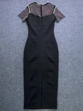 Temperament Famous Wind Dress Woman 2025 Summer New Fashion Drill Splicing High-End Slim Slimming