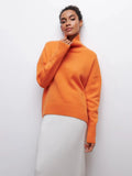 Women Solid Color Sweater Autumn Winter Casual Turtleneck Collar Knitted Pullovers 2023 Female Loose Thick Warm Basic