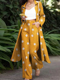 Women Urban Tracksuit 2PCS Spring Long Sleeve Blouse Wide Leg Trousers Suits ZANZEA Bohemian Polka Dot Pant Sets