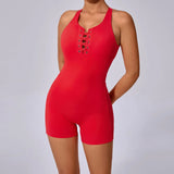 Fongt Back Tight Hollow-Out Yoga Pants Peach Hip All-Piece Speed Dry Exercise Fitness Jumpsuit-Outfit