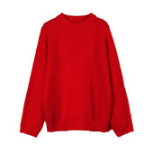 Fongt Soft-Gried Gray Sweater Woman 2025 Autumn And Winter Loose Thick Sheep Velvet Collar Knitted Shirt