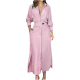 Fongt Women's Blue Dress Temperament Elegant Spring And Summer Commuting Long Sleeve Dress Hot Style-Outfit