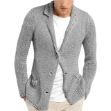 Fongt Men's Coarse Needle Long Sleeve Jacket Fashion Suit C-Neck Sweater