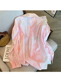 Fashion Tie Dye Loose Long Sleeve Single Breasted Shirt 2023 Spring Women's Turn-Down Collar Casual Female