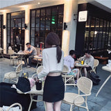 Fongt Bing Color Knitted Jersey Coat Women's Small Fragrant Summer New Sling Vest Short Top Two