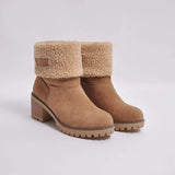 New Women Boots Winter Outdoor Keep Warm Fur Boots Waterproof Women's Snow Boots Thick Heel With Round Head Short