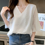 Fongt Chiffon Shirt Short-Sleeved Women's Summer Dress 2023 New Fashion Small Shirt Flared Sleeve Top-Outfit