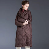 Women's Winter Down Jacket Coats Women Light Ultra Long Warm Puffer Jacket Hooded Down Parka Female Outerwear