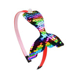 Inches Multi-layer Sequins Mermaid Headbands For Girls Rainbow Mermaid Pearls Hair Bands Handmade Headwear Hair