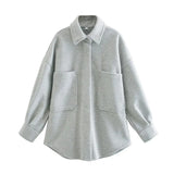 Autumn Winter Women Jacket Long Sleeves Lapel Collar Solid Oversized Warm Thicken Women Coat Fashion High Street