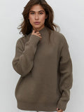 Women Turtleneck Sweater Knitted Oversized 2022 Autumn Winter Thick Warm Pullover Tops Ladies Casual Loose Female Pull