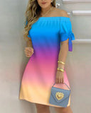 Fongt Women's Clothing 2023 Spring And Summer New Mid-Summer One-Word Commuting Dress