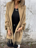 Fongt 2025 New Women's Imitation Sting Velvet Cape Shawl Shawl Solid Color Thicken Warm