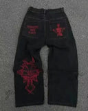 E-Commerce Street Clothing Jeans Y2K Pants Hip-Hop Embroidered Jeans Loose Jeans Harajuku-Outfit
