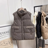 Women Winter Down Vest Stand Collar Female Gilet Sleeveless Thick Puffer Parkas Ladies Waistcoat 90% Duck Down