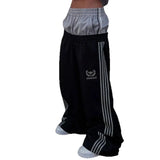 Fongt Two-Headed Trousers Waist Two Trousers Dark Gothic Embroidery Pattern Trousers Trousers Tide Couple