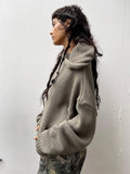 Oversize Sweater Hoodies Loose Women'S Sweatshirts Harajuku Y2K Casual Hooded Tops Autumn Winter Streetwear Pullover-Outfit