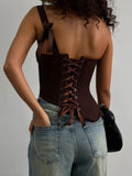 Fongt Babes Irregular One-Shoulder Sling Vest Women In The Spring And Summer New Belt Strap Belt Tight Vest