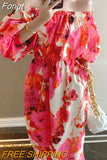 Style Summer Women Casual High Waist Sexy Backless Beach Dress Vintage Slash Neck Dot A-line Maxi Dress