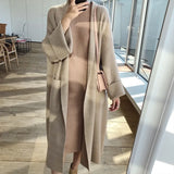 Women Winter Trench CoatElegant Coats Loose knit Cardigan Woolen Sweater Oversized Extra Soft