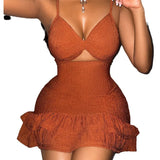 Fongt Women's Temu New Sexy Halter Dress Spring And Summer Hot Style Deep V-Outfit