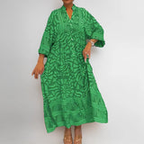 Fongt 2025 New Women's Elegant Temperament Fashion Women's Clothing Print Loose Dress