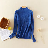 New-Coming Spring Autumn Tops Solid Slim Turtleneck Pullovers Female Thick Soft Knitted High Street Women