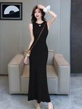 Shot Retro Hollowed-Out Knitted Dress Female Summer Gentle Wind Design Temperament Slim And Skinny Hip-Covered Dress-Outfit