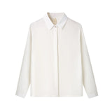 Fongt New True Silk Korean Version Of The Versatile Commuter Basic Shirt Women's Long Sleeve Pure Color Chiffon Shirt-Outfit