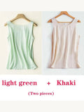 Women's Blouses Cotton and Linen Sleeveless Tops Shirt Female O Neck Summer Solid Green Tunic Blouse Basic