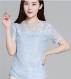 Fongt Shooting 2025 Summer Dress New Bottoming Tops To Put On White Round-Neck Short-Sleeved Lace Chiffon Shirt