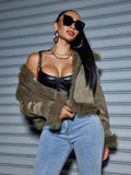 2024 For Suede Short Jacket Female Autumn Winter Jacket Motorcycle Clothing Female New-Outfit