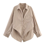 Fongt New Bat Sleeve Loose Striped Shirt 3067105