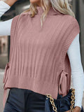 Fongt And Winter New Women's High-Color High-Collar Sleeveless Side With Jacket Sweater
