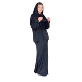 Fongt New Women's Long-Sleeved Casual Solid-Colored Loose Long Dress Comfortable Set