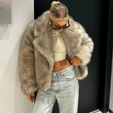 Fongt Fur Autumn And Winter New Imitation Fur Turf Warm Hat Fur Coat Woman
