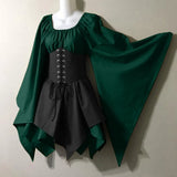 Fongt New Party Long-Sleeved Women's Renaissance Medieval Dress Festive Dress