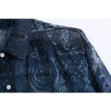 New Spring Autumn Women Retro Printing Simple Style Loose Long Sleeve Chiffon Shirt Casual Chic