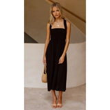 Fongt 2023 Sexy Outback Solid Color Cotton And Linen Collar Sling Dress 22010-Outfit