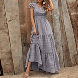 Fongt Women's Dress 2025 Sha Bohemia V-Neck High-Waisted Printed Holiday Dress Spliced With Broken Floral Dresses
