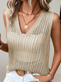 Fongt Summer Beach Shirt Fashionless V-Neck Knitted Vest