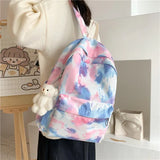 Colors Students Backpack Women Preppy School Bag Nylon Waterproof Campus Style Rucksack Female Travel Backpacks