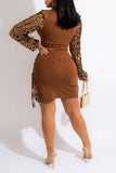 Sequin Patchwork Irregular Hem Two Piece