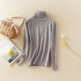 New-Coming Winter Tops Solid Button Turn-down Collar Pullovers Female Thick Turtleneck Knitted High Street Women