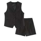 Fongt Women's Linen-Blend Vests In Spring And Summer 2025S + Shorts Sets Of Trendy Brands