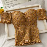 Ruffles Slash Neck Cropped